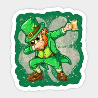 Dabbing Leprechaun Vintage Shamrock St. Patrick's day Sticker